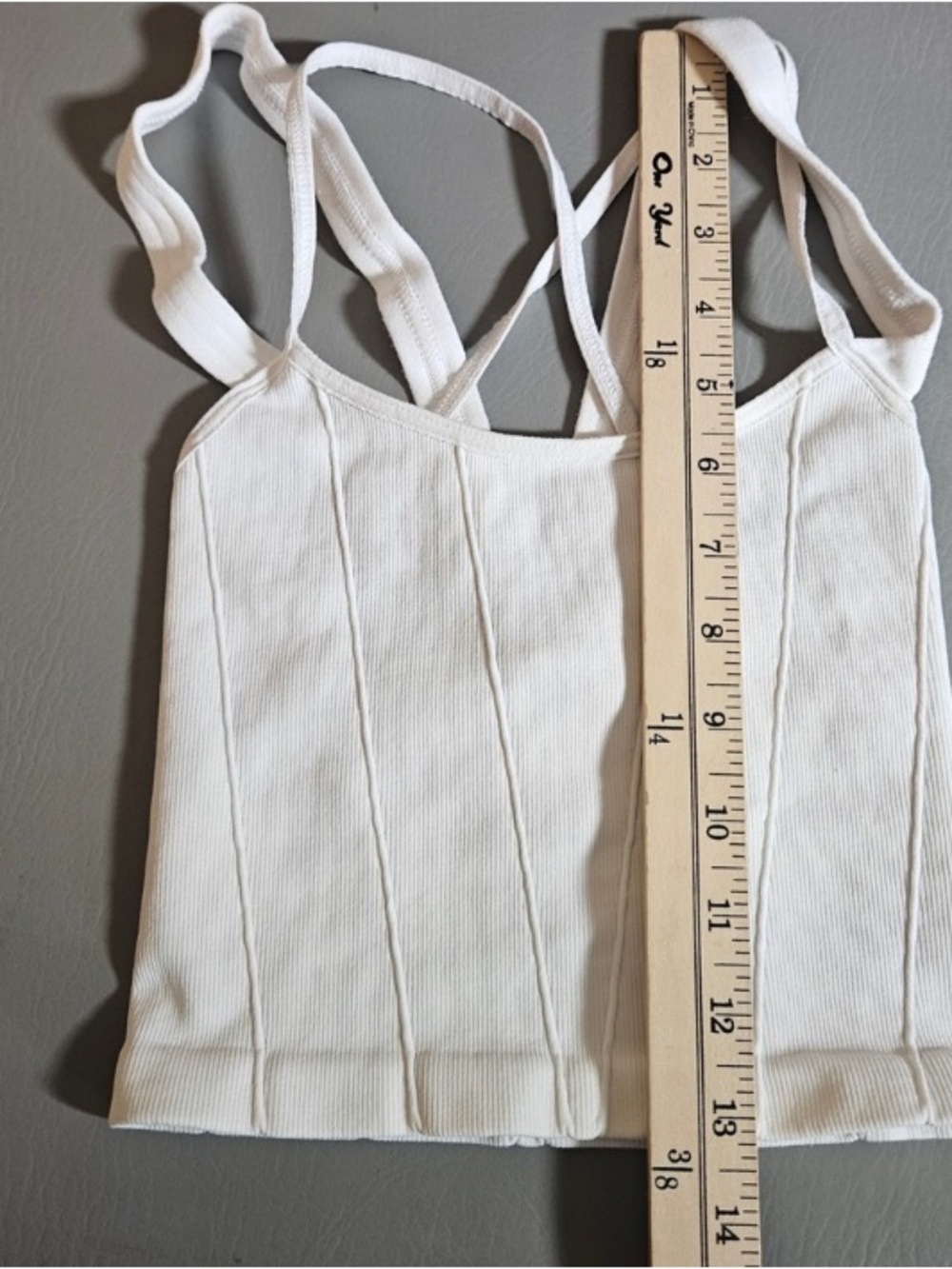 Women’s White Ribbed Strappy Camisole